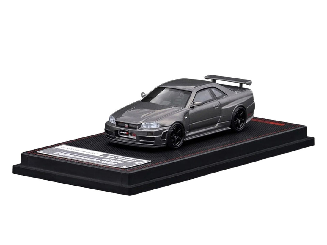 Nissan Skyline GT-R (BNR34) Nismo CRS RHD (Right Hand Drive) Gray Metallic 1/64 Diecast Model Car by Ignition Model