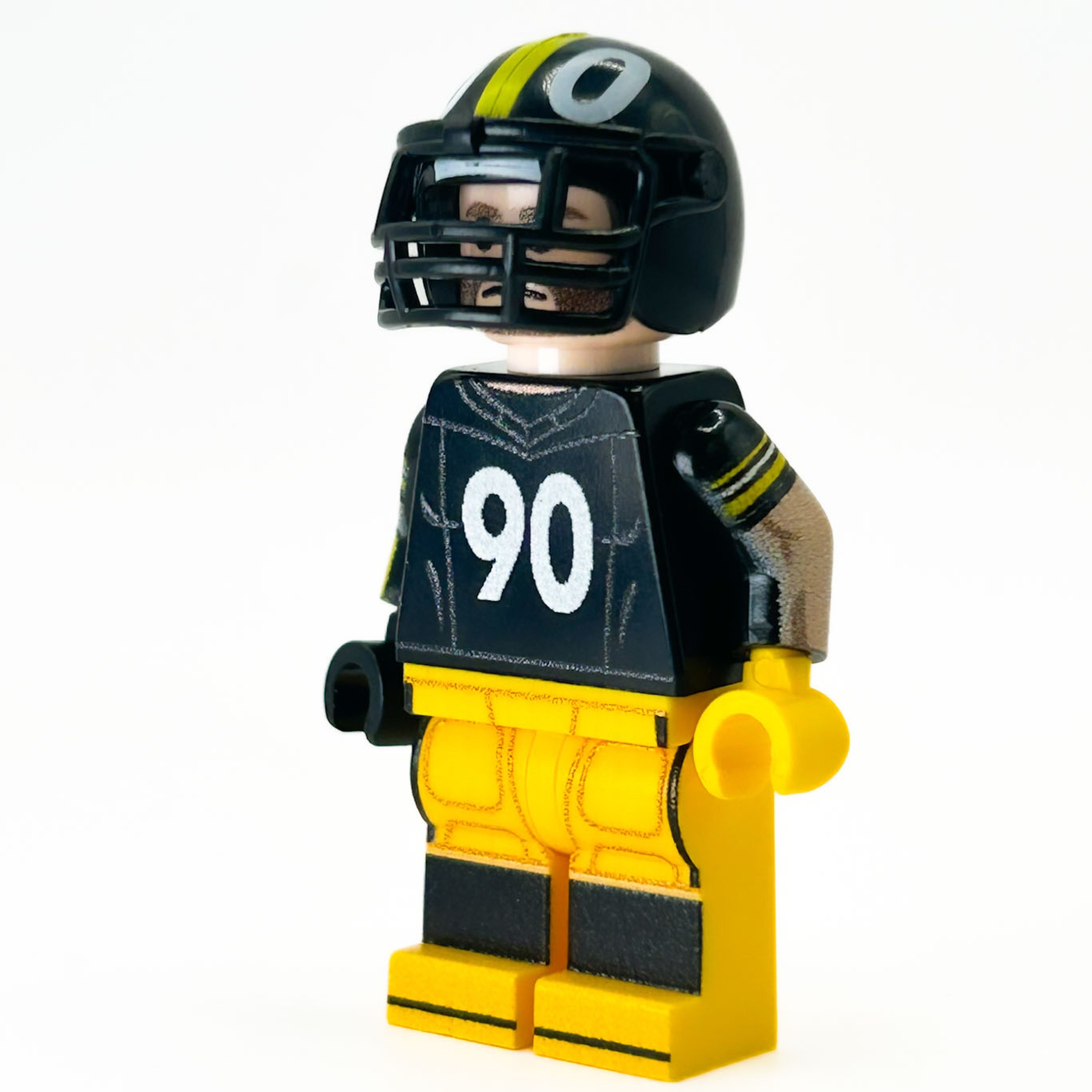 Pittsburgh Football Player #90 LB  Minifig made using LEGO parts - B3 Customs
