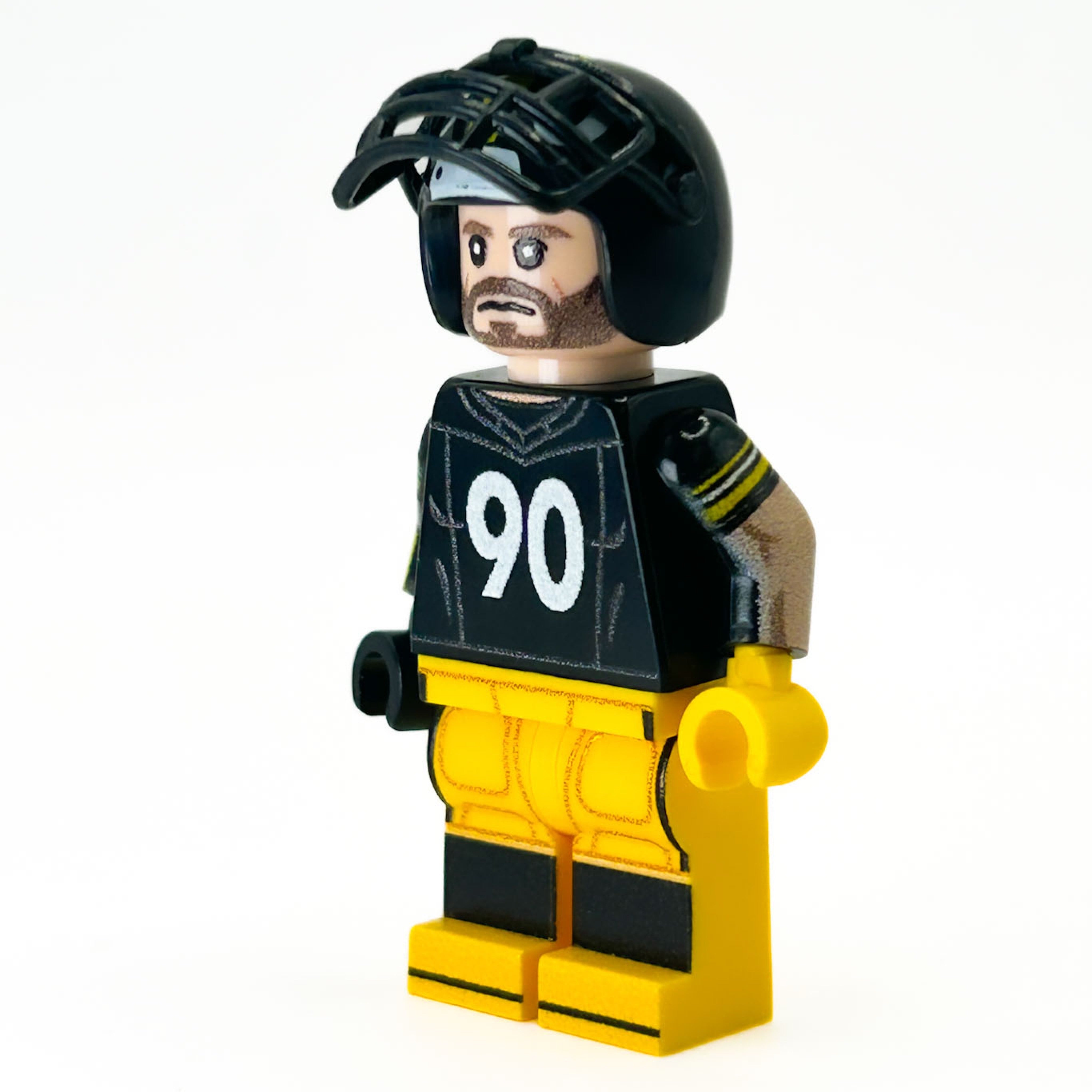 Pittsburgh Football Player #90 LB  Minifig made using LEGO parts - B3 Customs 2