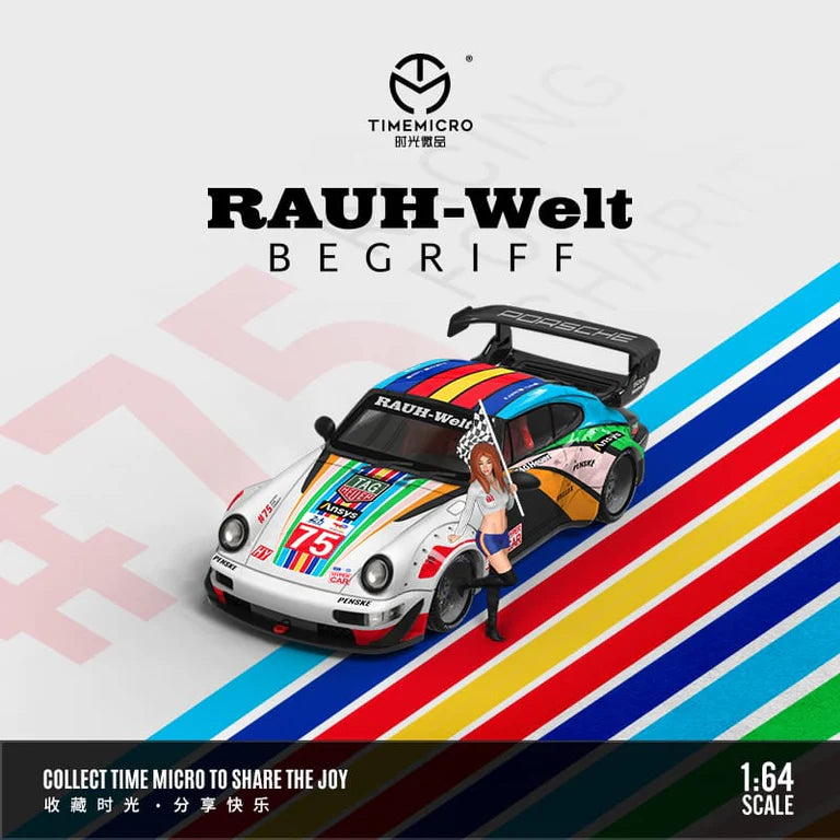 Porsche RWB 964 Centennial Le Mans Livery with Figure 1:64 Diecast By TimeMicro