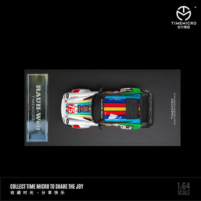 Porsche RWB 964 Centennial Le Mans Livery with Figure 1:64 Diecast By TimeMicro Top View