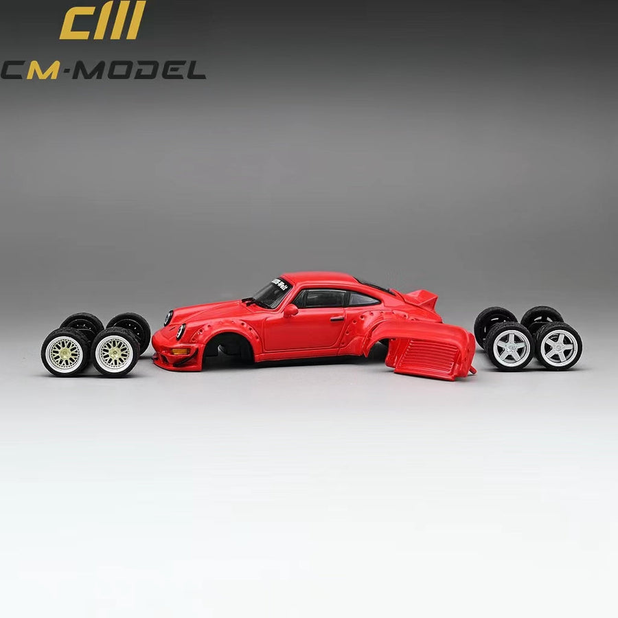 Porsche 964 Widebody in Red 1:64 by CM Model