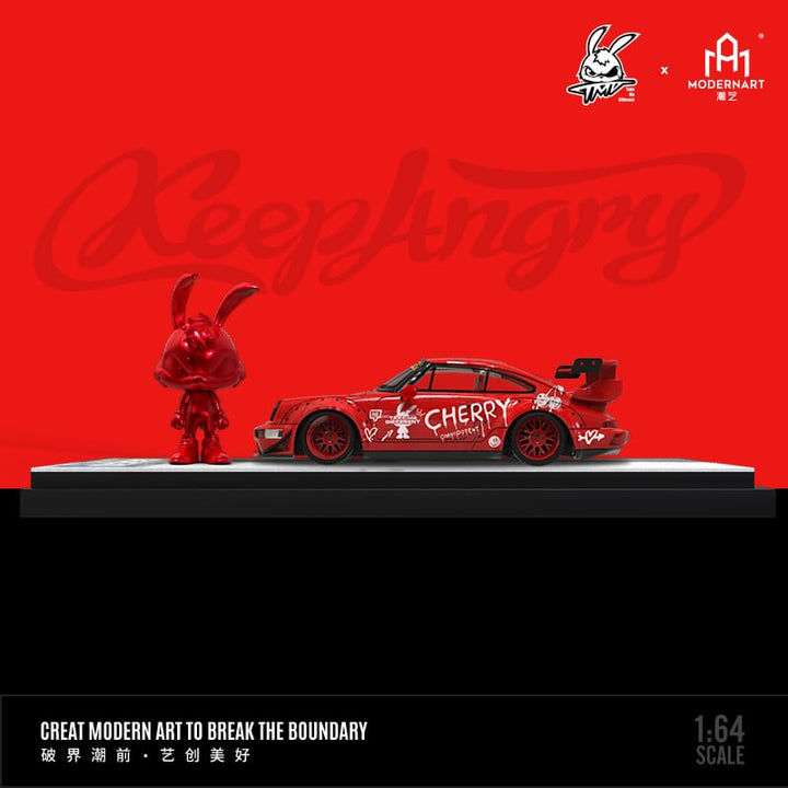 Porsche RWB 993 Cherry Livery 1:64 by ModernArt + TMD Red Side View