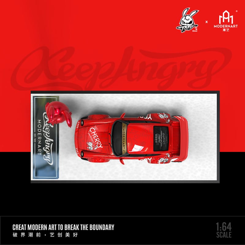 Porsche RWB 993 Cherry Livery 1:64 by ModernArt + TMD Red Top View