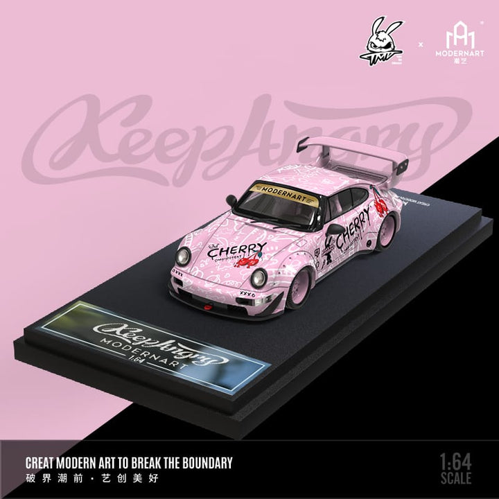 Porsche RWB 993 Cherry Livery 1:64 by ModernArt + TMD Pink