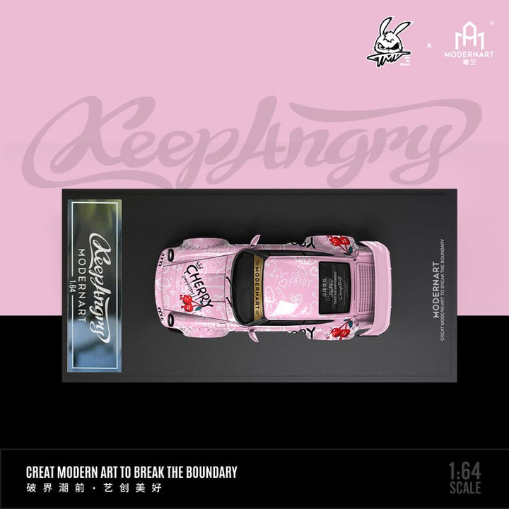 Porsche RWB 993 Cherry Livery 1:64 by ModernArt + TMD Top View Pink