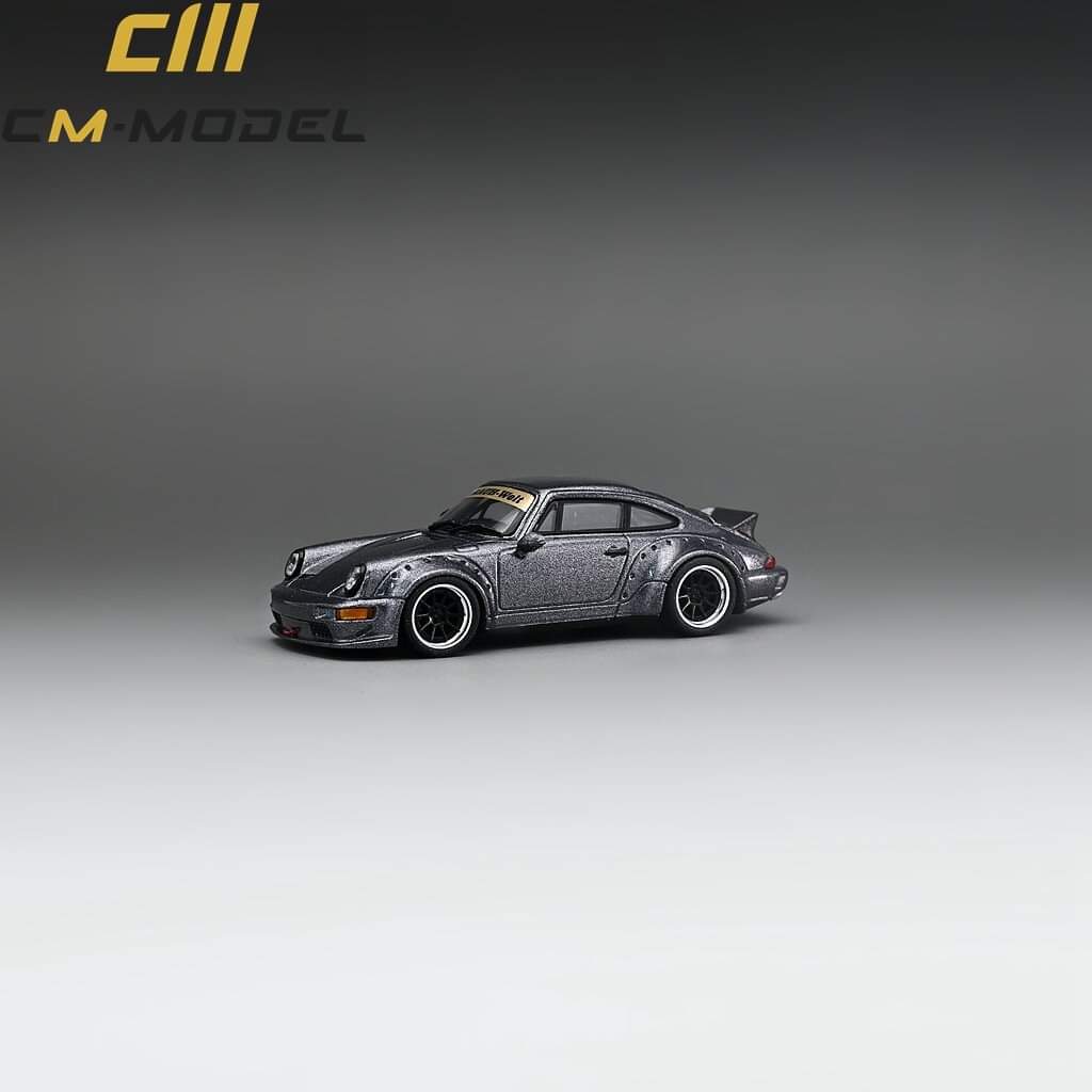 Porsche 964 Widebody Metallic Gray 1:64 by CM Model - 5