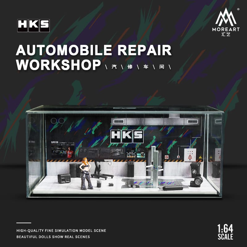 AutoMobile Repair Workshop HKS Style 1:64 by MoreArt 