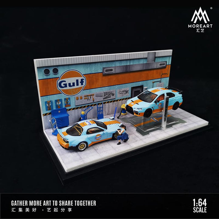 Gulf AutoMobile Repair Workshop GULF Style 1:64 by MoreArt