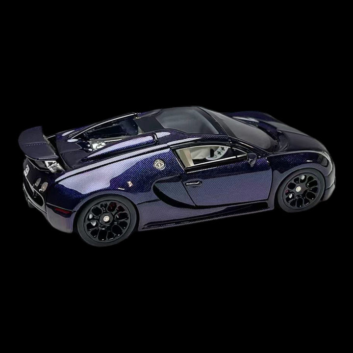 Bugatti Veyron Chameleon Carbon Purple Resin 1:64 by LJM Angled Side View