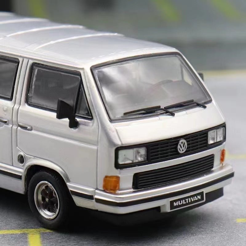 Volkswagen Master 1985 B32 T3 Multivan Silver 1:64 by BSC Front View