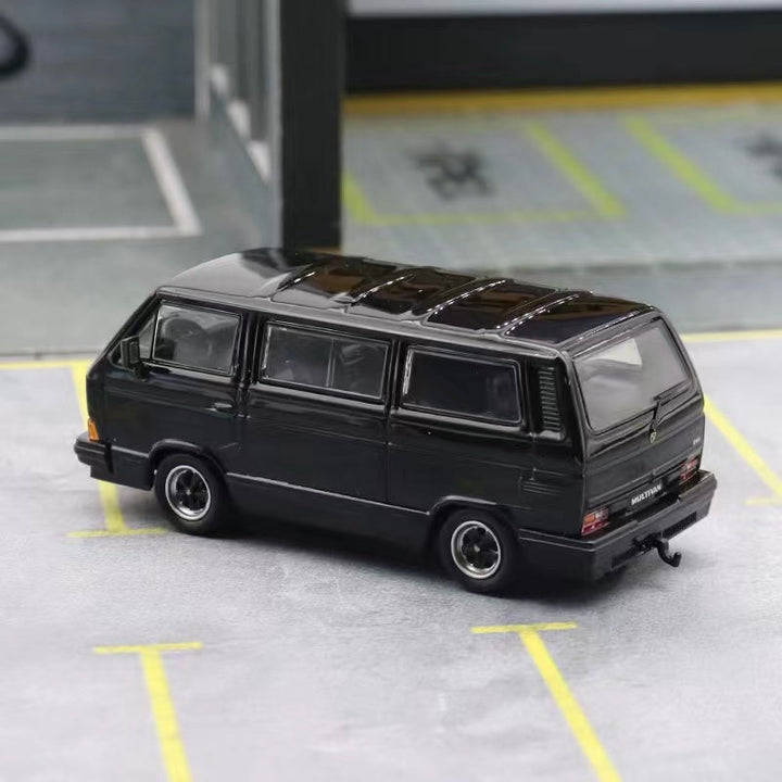 Volkswagen Master 1985 B32 T3 Multivan Black 1:64 by BSC Scene Side and Rear View