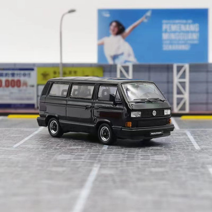 Volkswagen Master 1985 B32 T3 Multivan Black 1:64 by BSC Scene Angled Side View