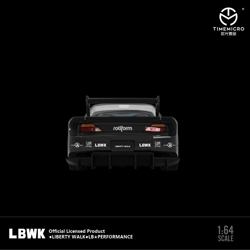 Nissan Silvia S15 Black Latte LBWK Figure Version 1:64 by TimeMicro Rear View