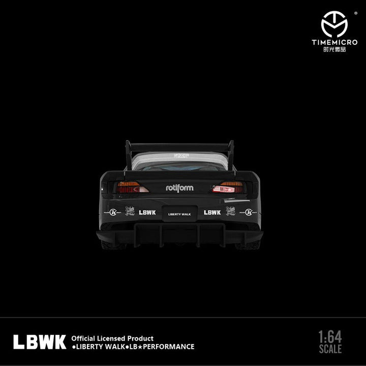 Nissan Silvia S15 Black Latte LBWK Figure Version 1:64 by TimeMicro Rear View