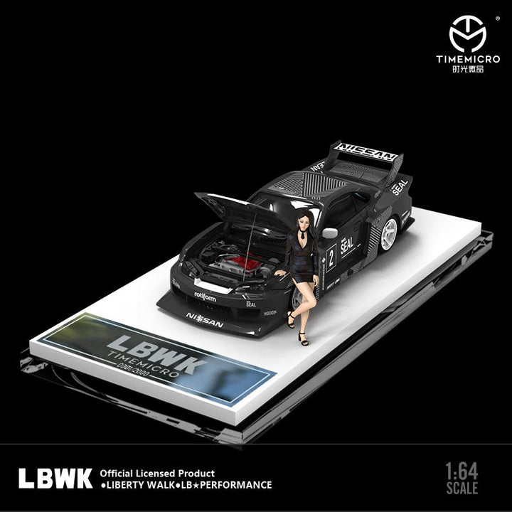 Nissan Silvia S15 Black Latte LBWK Figure Version 1:64 by TimeMicro Mounted View