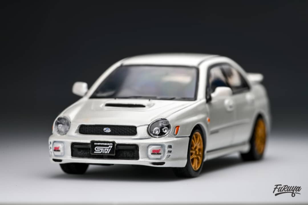 Subaru Impreza WRX STI Sedan Mk2 GD Bugeye 1:64 by Furuya Front White