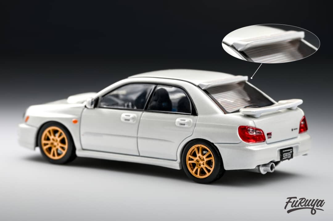 Subaru Impreza WRX STI Sedan Mk2 GD Bugeye 1:64 by Furuya White Image Highlight