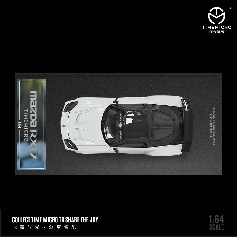 Mazda RX-7 VeilSide BLACK / GREEN / WHITE 1:64 by TimeMicro White Top View