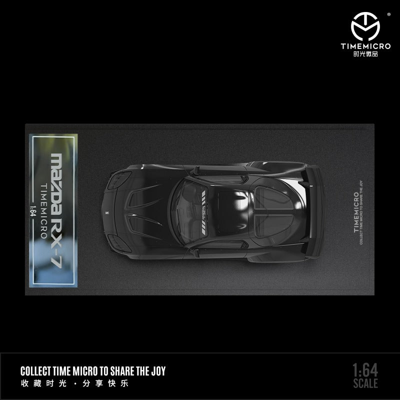 Mazda RX-7 VeilSide BLACK / GREEN / WHITE 1:64 by TimeMicro Top View