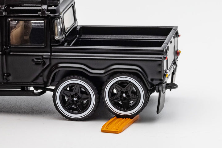 Land Rover Defender 6x6 Pick-Up Version Black Modified 1:64 by GCD Rear Close Up