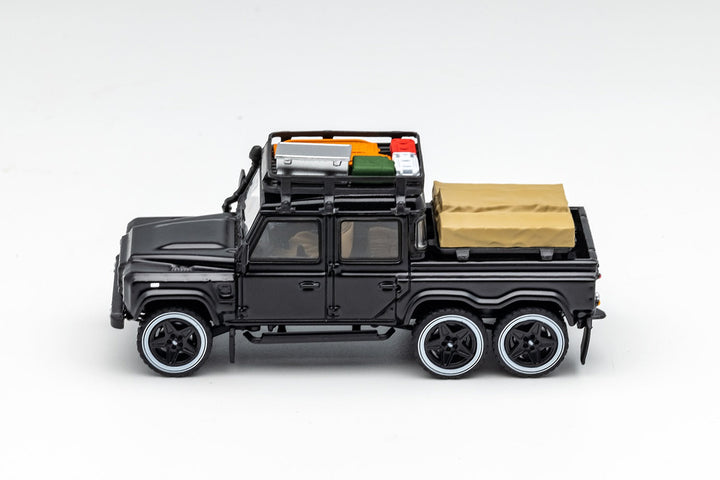 Land Rover Defender 6x6 Pick-Up Version Black Modified 1:64 by GCD Side View