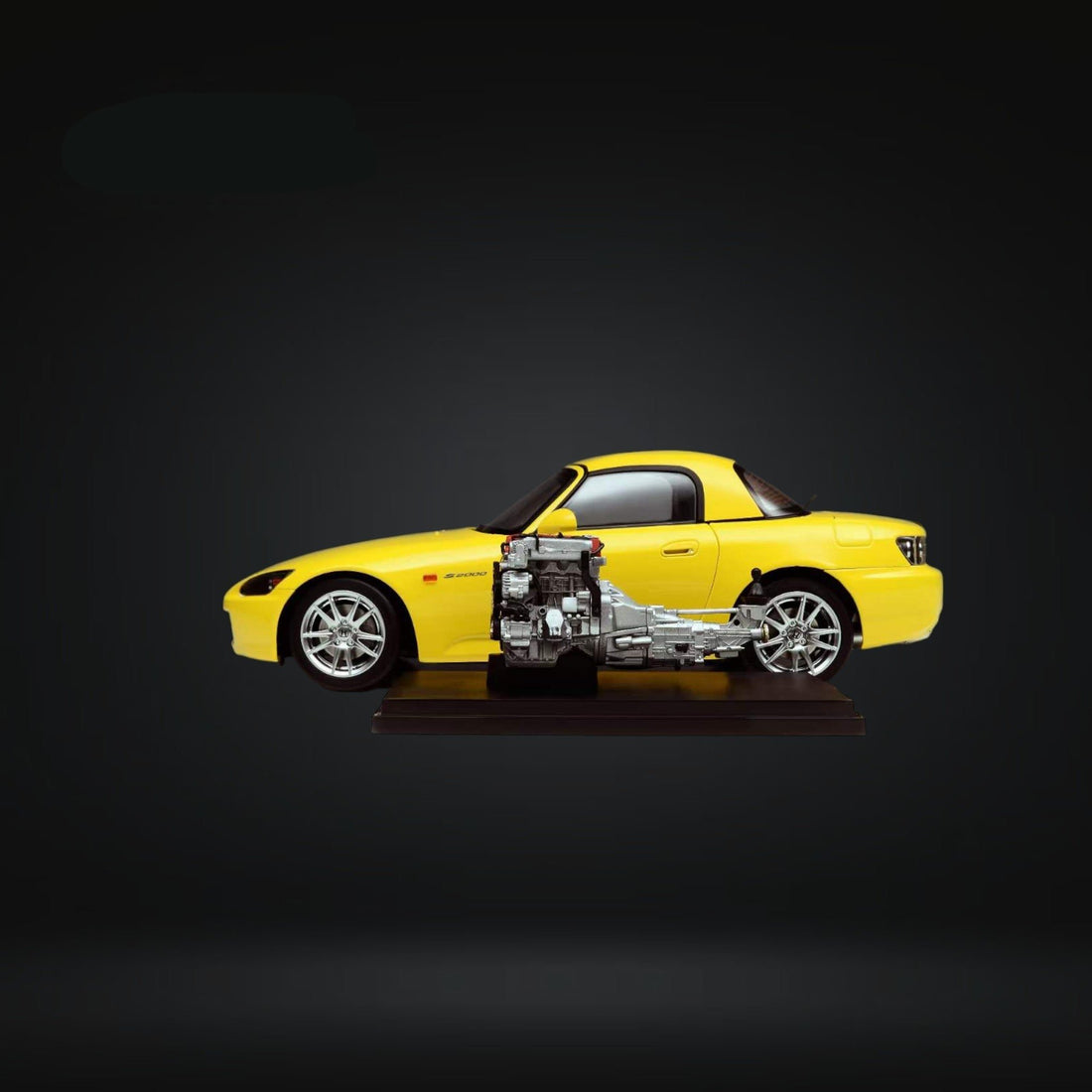 Honda S2000 AP2 INDY YELLOW PEARL 1:18 Scale by MOTORHELIX Engine Side View