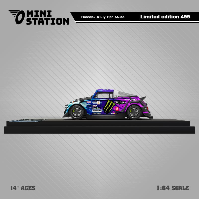 Volkswagen Beetle Targa RWB in Pink Flower Livery 1:64 by Mini
