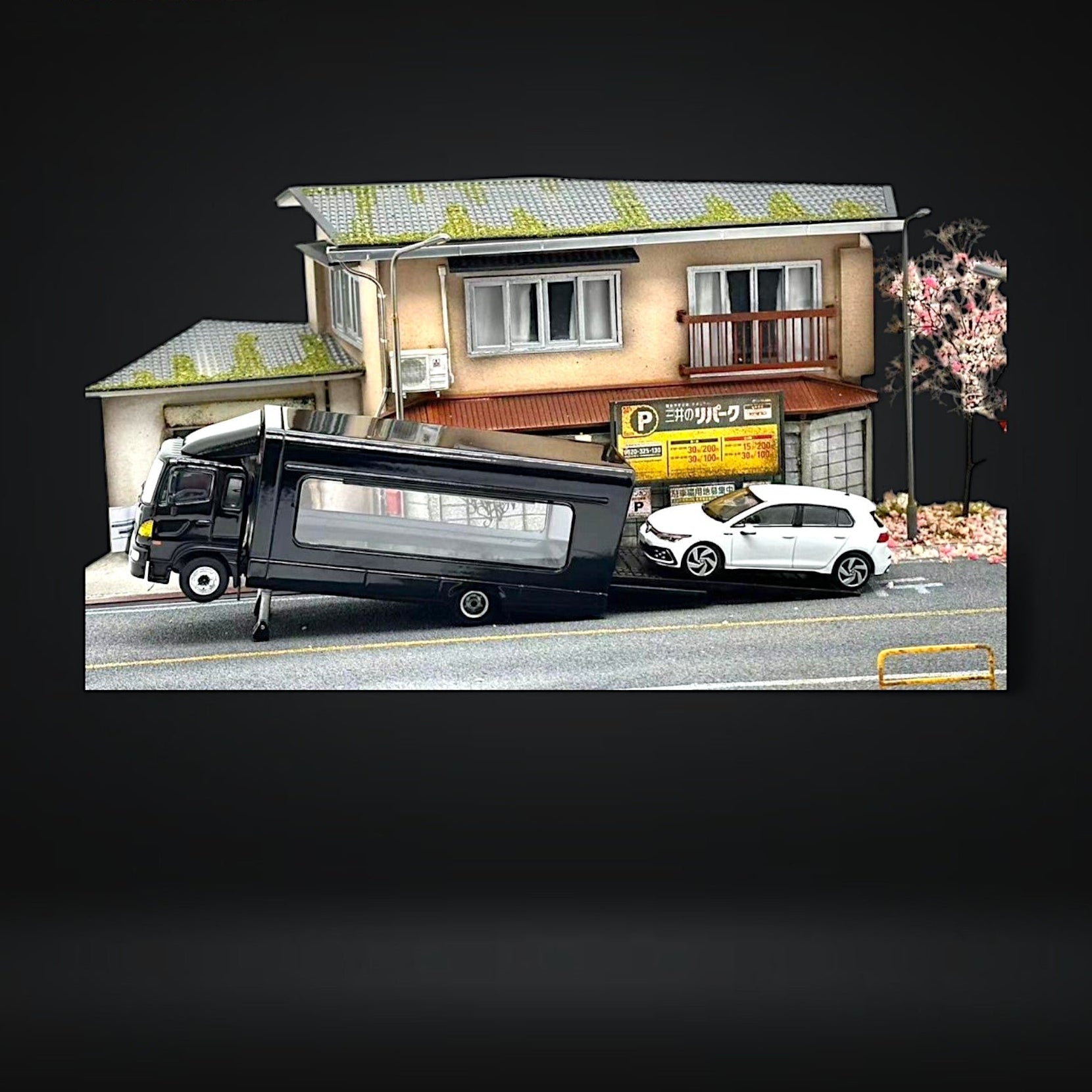 Hino 500 HINO Ranger 5th Generation Outriggers BLACK 1:64 by Unique Model 