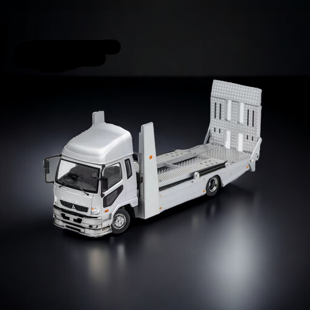 Mitsubishi Fuso Fighter Double-Decker Transport Truck in Silver 1:64 by GCD