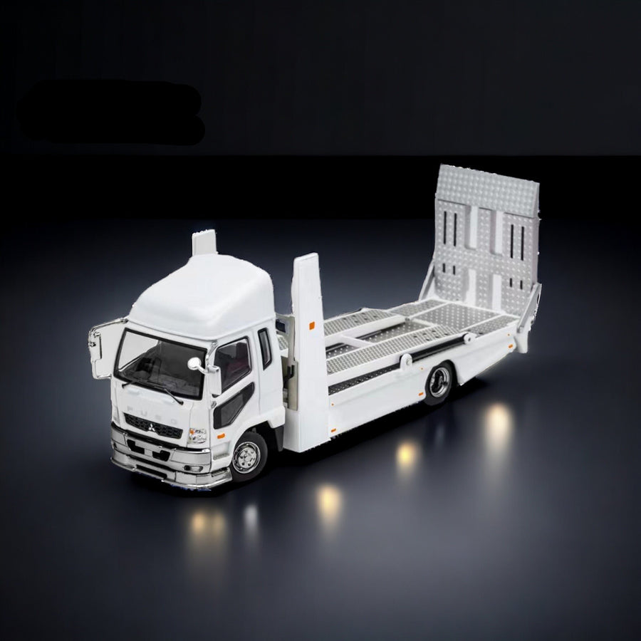 Mitsubishi Fuso Fighter Double-Decker Transport Truck in White 1:64 by GCD