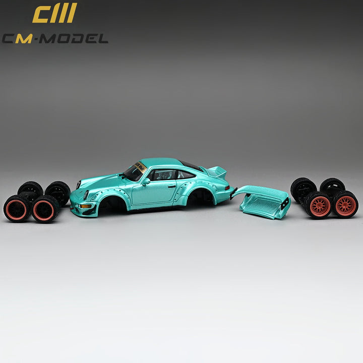 Porsche 964 Widebody Metallic Tiffany 1:64 by CM Model CM64-964-11 Wheel Options