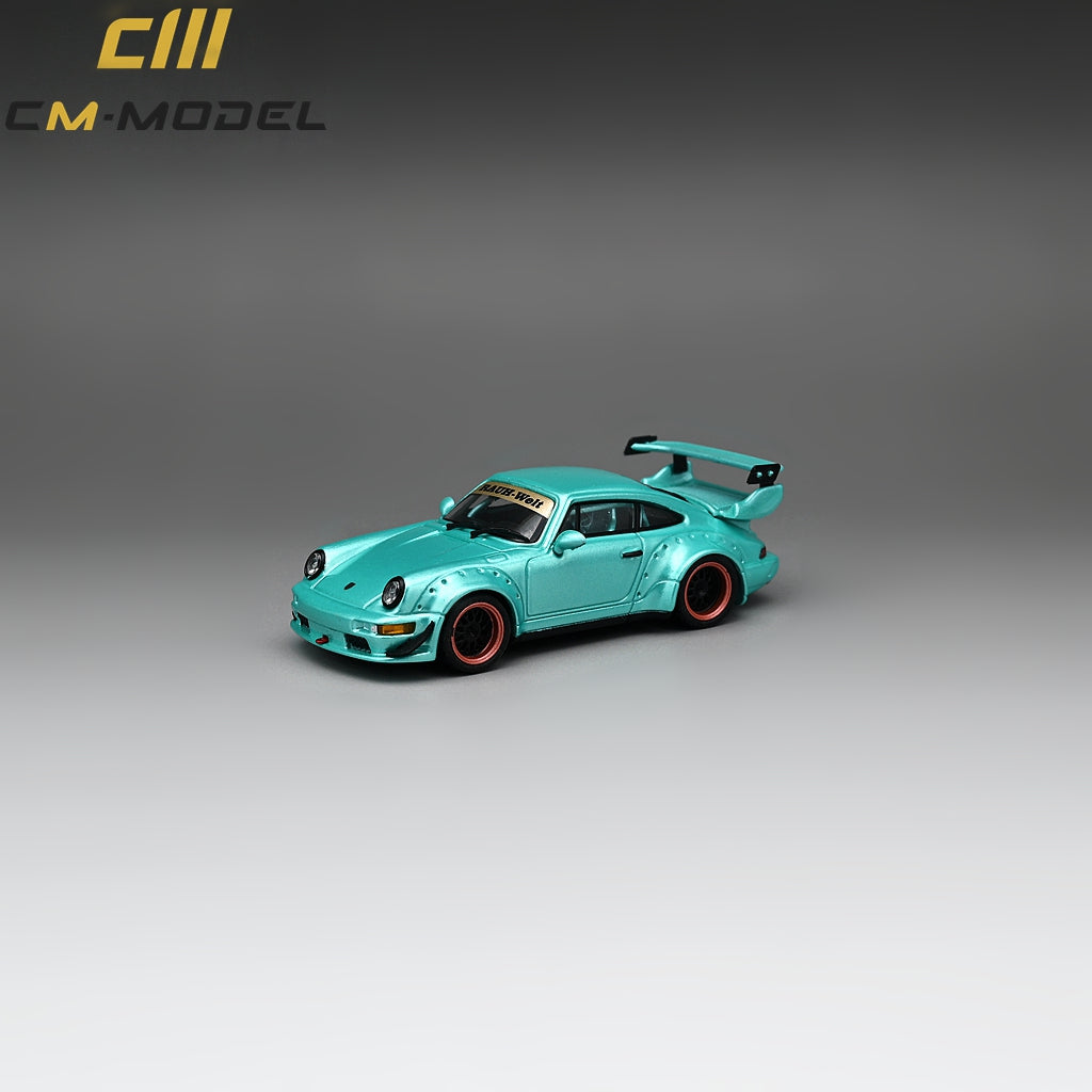 Porsche 964 Widebody Metallic Tiffany 1:64 by CM Model CM64-964-11 Side View