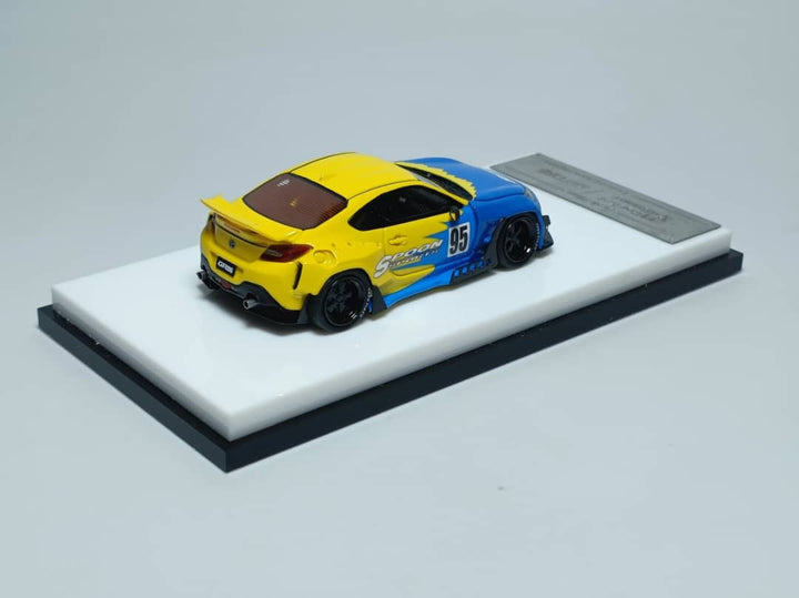 Toyota GR86 Rocket Bunny Resin Model FUJIWARA / SPOON / ADVAN 1:64 by Scale Mini Spoon Rear View