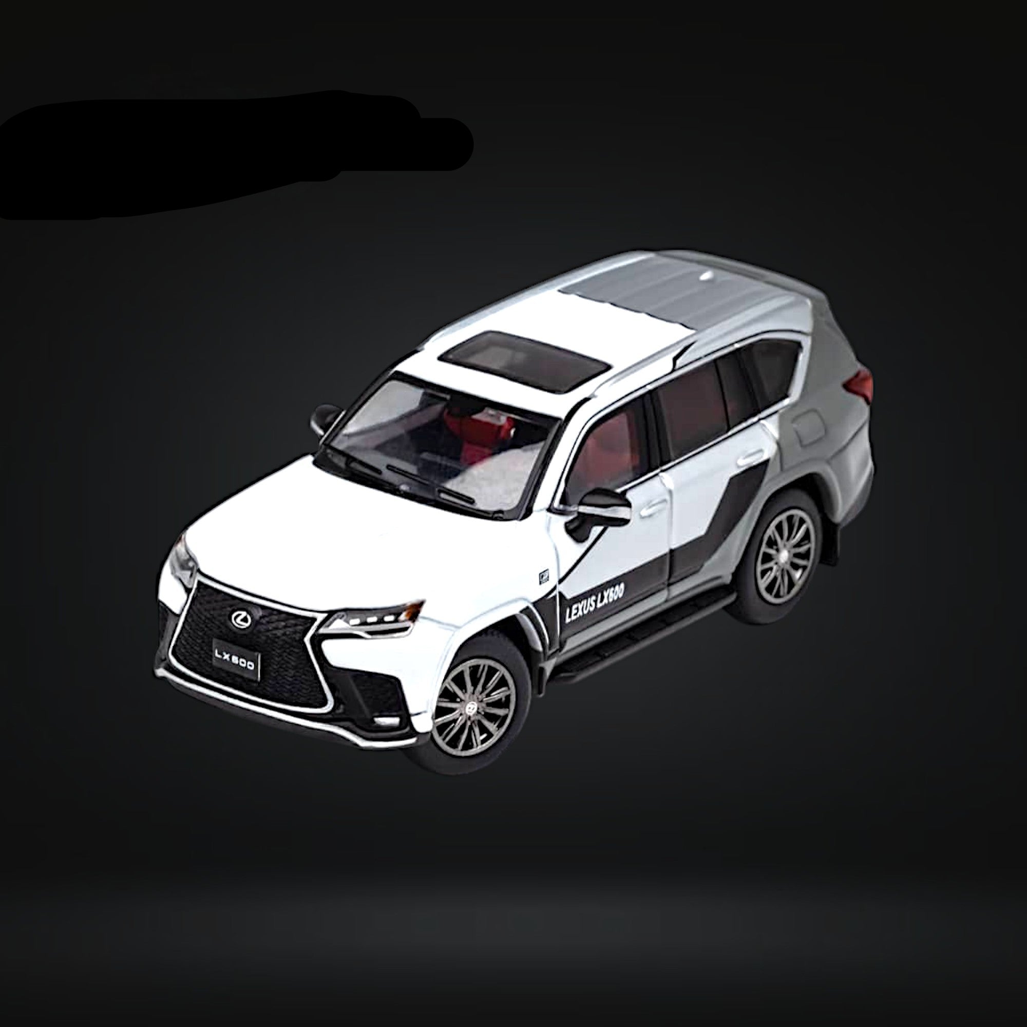 Lexus LX600 Sport White & Gray Sport w/ 1:64 Diecast Model Car