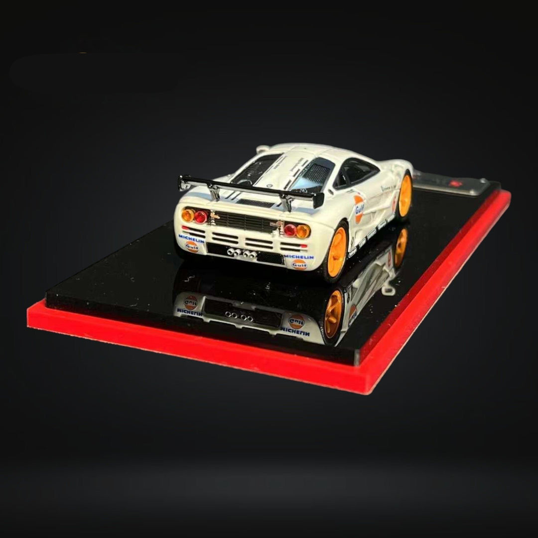 McLaren F1 GTR Gulf Livery #6 Resin Model Limited to 399 PCS 1:64 by Scale Mini Angled Rear View