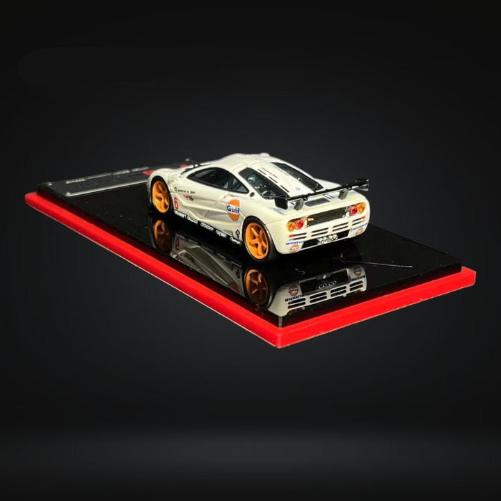 McLaren F1 GTR Gulf Livery #6 Resin Model Limited to 399 PCS 1:64 by Scale Mini Angled Driver Side Rear View