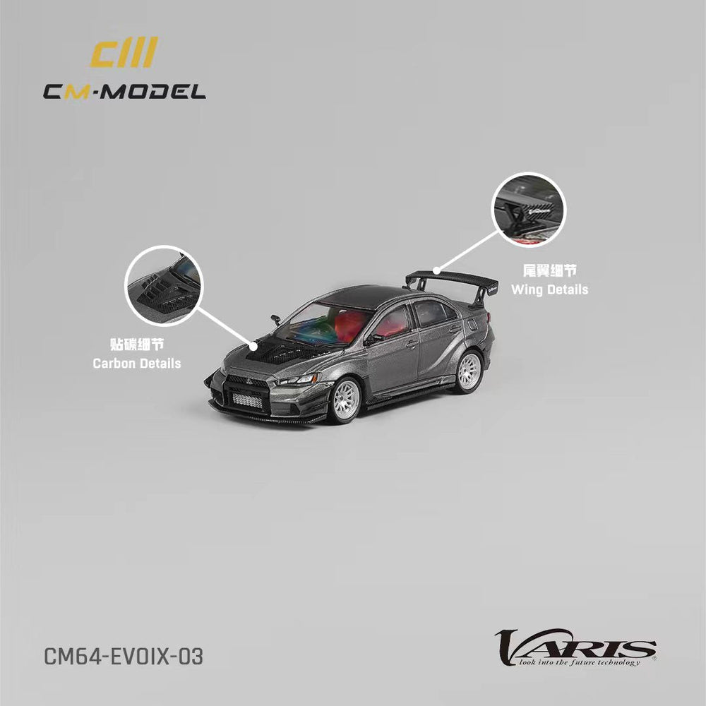 Mitsubishi Lancer Evolution X Varis Wide Body Gray 1:64 by CM Model CM64-EVOX-03 Details