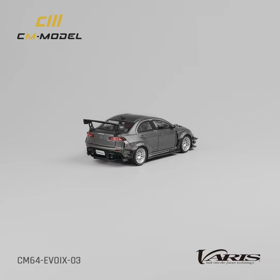 Mitsubishi Lancer Evolution X Varis Wide Body Gray 1:64 by CM Model CM64-EVOX-03 Rear View