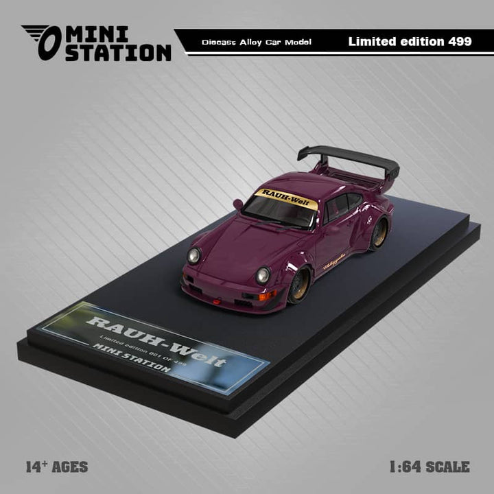 Porsche 911 964 RWB Hekigyoku 1:64 by Mini Station Front Mounted View 2