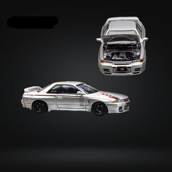 Nissan Skyline R32 GT-R 3rd Gen Nismo S-Tune Silver Nismo Livery 1:64 by Focal Horizon