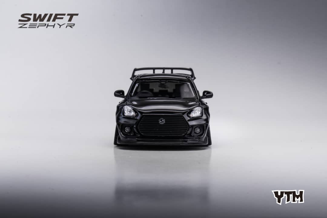 Suzuki Swift 3rd Gen Zephyr Modified Version Rear Engine Concept Black Knight 1:64 by YTM Front View