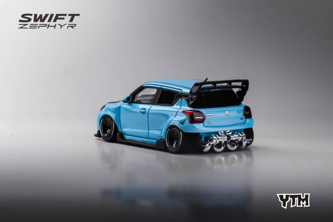 Suzuki Swift 3rd Gen Zephyr Modified Version Rear Engine Concept SKY BLUE 1:64 by YTM Rear View