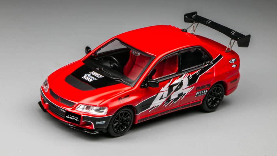 Mitsubishi EVOLUTION IX Fast And Furious 3 Drift Car 1:64 by Speed GT Angled Front View