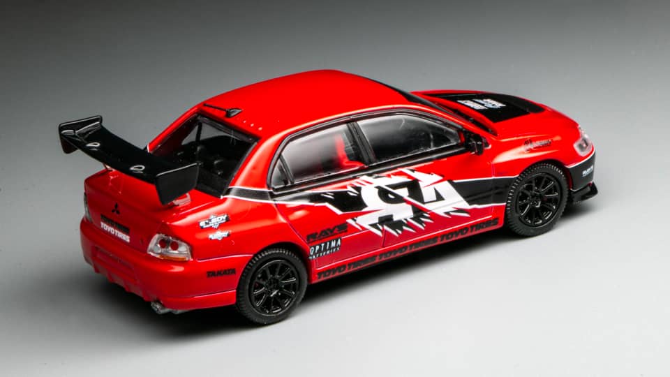 Mitsubishi EVOLUTION IX Fast And Furious 3 Drift Car 1:64 by Speed GT Angled Passenger Side View