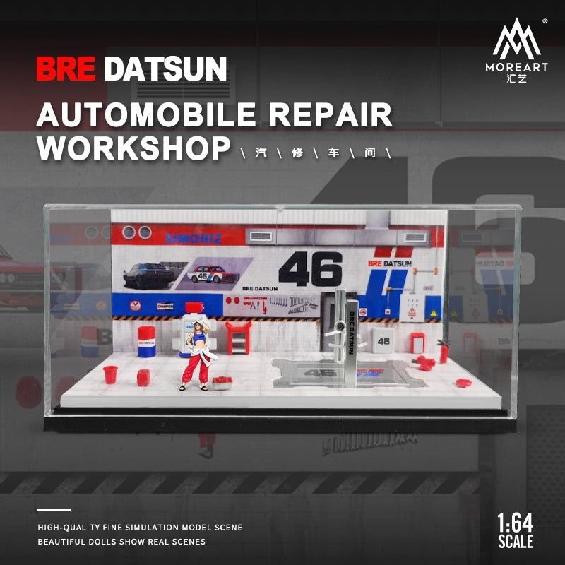 AutoMobile Repair Workshop BRE DATSUN Livery 1:64 MoreArt MO641083