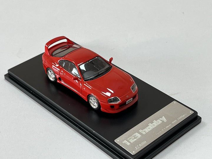 123 Hobby Toyota Supra JZA80Z in Red 1:64 Front View