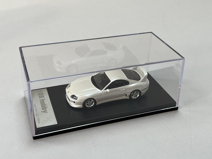 Toyota Supra JZA80Z in Pearl White 1:64 by 123 Hobby Display Side View