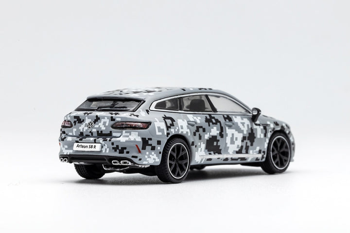 Volkswagen Arteon R Grey Urban Camouflage 1:64 by GCD KS-030-202 Rear View