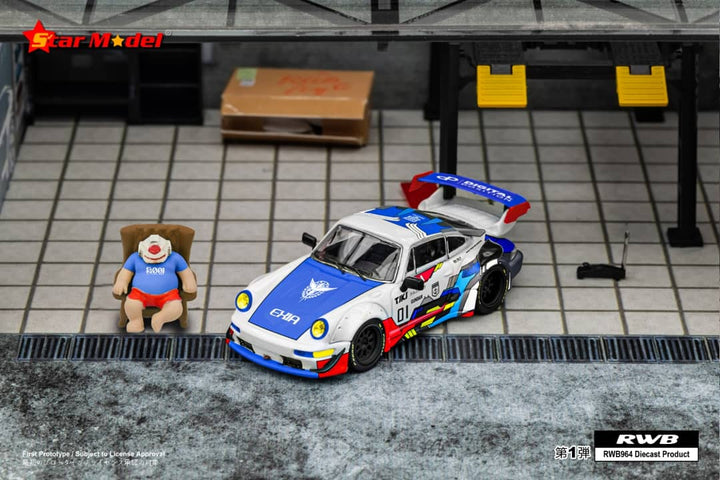 Porsche RWB 964 GT Wing Exia Robot #01 With Figure 1:64 by Star Model Scene